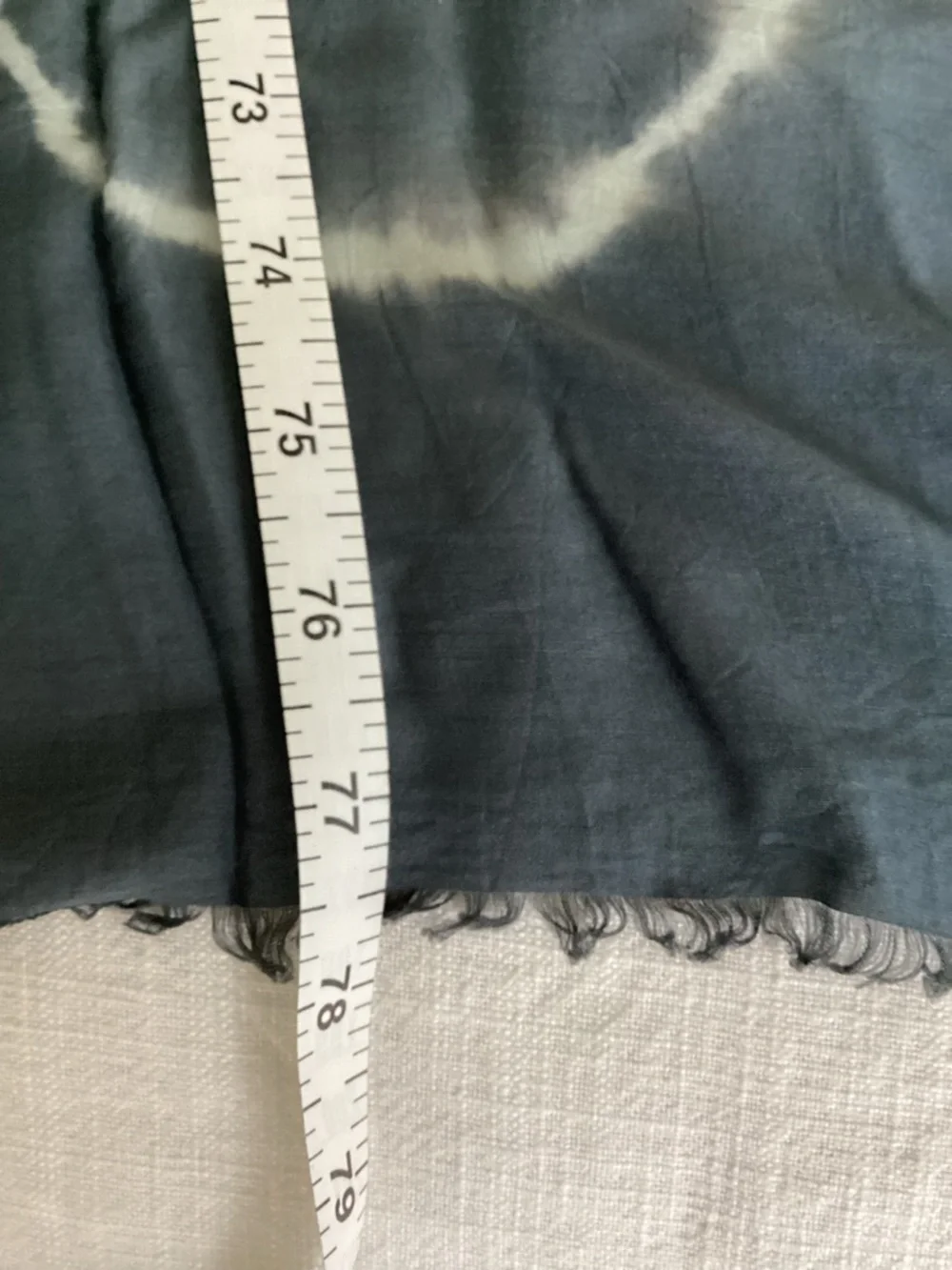 LUA Silk Linen Scarf Charcoal Tie Dye 33”x77” Lightweight Luxury Wrap NWT